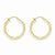 10k Yellow Gold Diamond-cut 3x30mm Hollow Tube Hoop Earrings