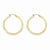 10k Yellow Gold Diamond-cut 3x40mm Hollow Tube Hoop Earrings