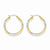 10K Yellow Gold Rhodium Plated Diamond-cut 3mm Hoop Earrings