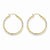 10K Yellow Gold Rhodium Plated Diamond-cut 3mm Hoop Earrings