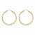 10K Yellow Gold Rhodium Plated Diamond-cut 3mm Hoop Earrings