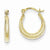 10k Yellow Gold Scalloped Textured Hollow Hoop Earrings