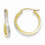 10K Yellow Gold Rhodium Plated Diamond-cut Textured Wavy Hoop Earrings