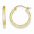 10k Yellow Gold Satin Diamond-cut 2x20mm Hoop Earrings