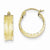 10k Yellow Gold Satin Diamond-cut Hoop Earrings