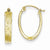 10k Yellow Gold Brushed Diamond-cut Oval Hoop Earrings