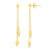 10k Yellow Gold 2 Str&s Puff Rice Beads Ear, Jewelry Earrings