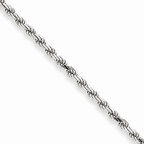 10K White Gold Machine Made Rope Chain Bracelet