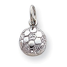 10k White Gold Solid Open Back Soccer Ball Charm hide-image