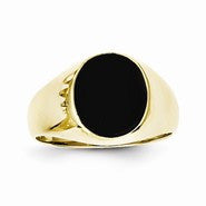 10k Yellow Gold Onyx Mens Ring