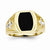 10k Yellow Gold Onyx & Diamond Mens Cross Ring