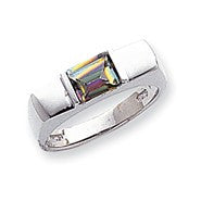 10k White Gold Mystic Fire Topaz Ring