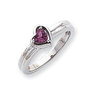 10k White Gold Rhodolite Garnet Heart Ring