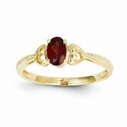 10k Yellow Gold Garnet Diamond Ring