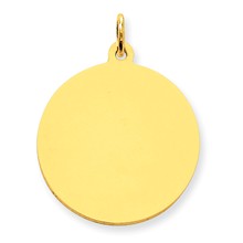 10k Yellow Gold Plain .013 Gauge Circular Engravable Disc Charm hide-image