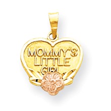 10k Gold Two-Tone Mommy's Little Girl Heart Charm hide-image