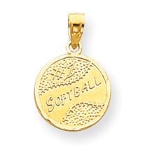 10k Yellow Gold Disc with Softball Charm hide-image