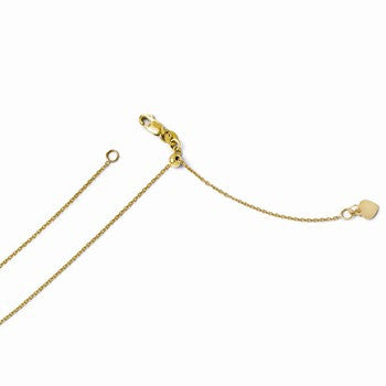 14K Yellow Gold Adjustable Diamond-Cut Cable Chain