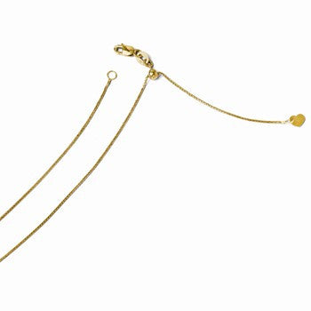 14K Yellow Gold Adjustable Diamond-Cut Wheat Chain