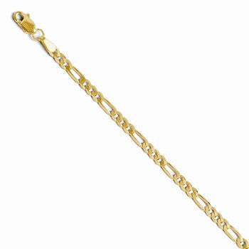 14K Yellow Gold Flat Figaro Chain