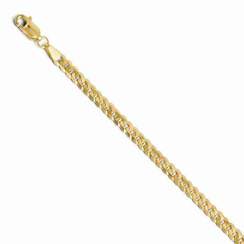 14K Yellow Gold Beveled Curb Chain Bracelet