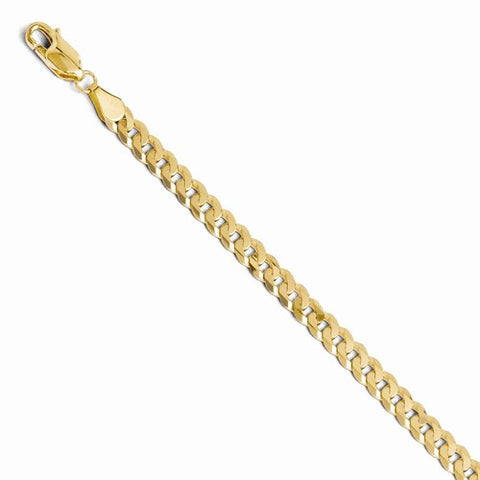 14K Yellow Gold Beveled Curb Bracelet