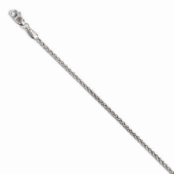 14K White Gold Wheat Chain