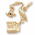 Stork,Girl charm in Yellow Gold Plated hide-image