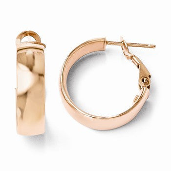 14k Yellow Gold & Rose Gold-plated Polished Hoop Earrings