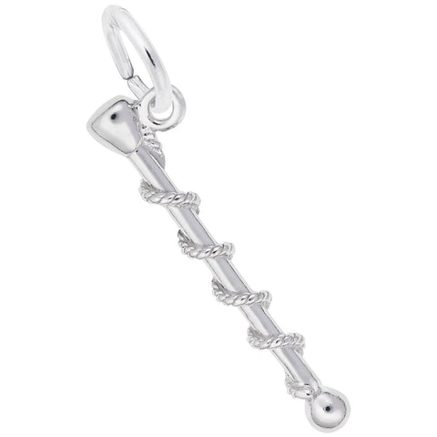 Baton Charm In 14K White Gold