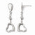 14k White Gold Polished Heart Post Dangle Earrings