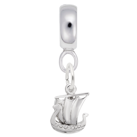 Sailboat Charm Dangle Bead In Sterling Silver