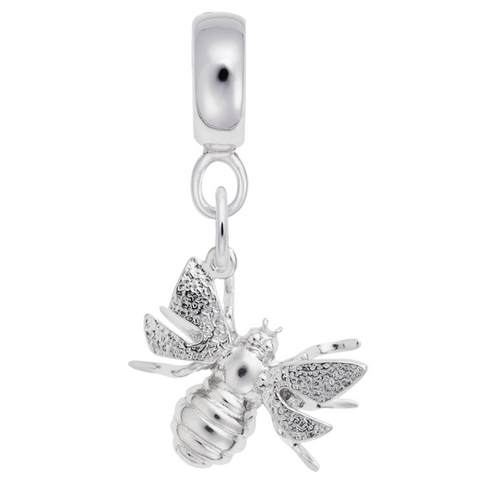 Bee Charm Dangle Bead In Sterling Silver