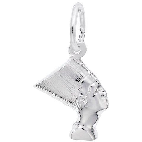 Nefertiti Charm In 14K White Gold