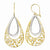 14k Two-tone Diamond-cut Dangle Earrings