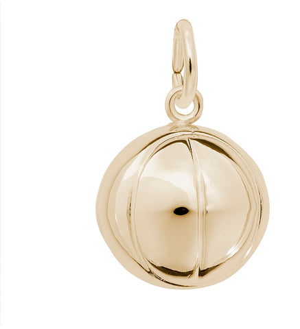 Basketball Charm In Yellow Gold