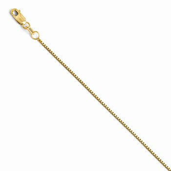 14K Yellow Gold Box Chain with Lobster Clasp, 24 inch x 0.9mm, Jewelry Chains and Necklace