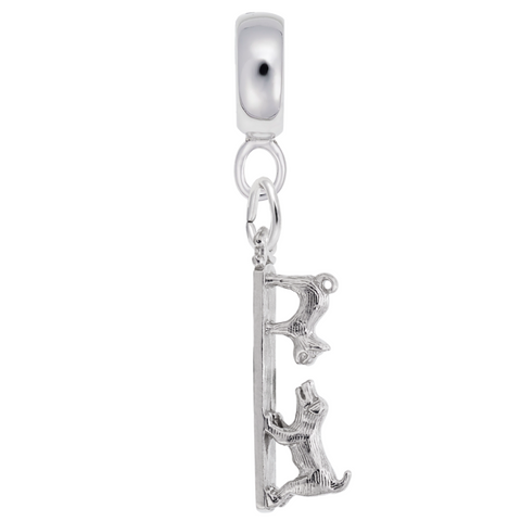 Cat And Dog Charm Dangle Bead In Sterling Silver