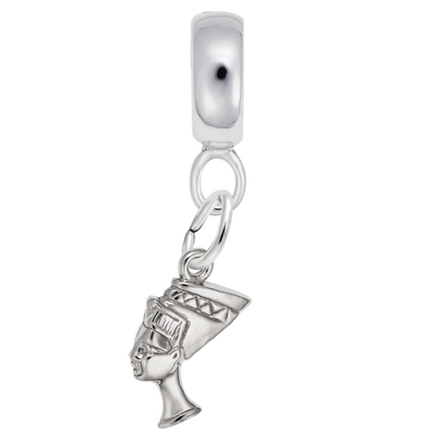 Nefertiti Charm Dangle Bead In Sterling Silver