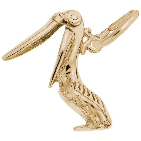 Pelican Charm In Yellow Gold