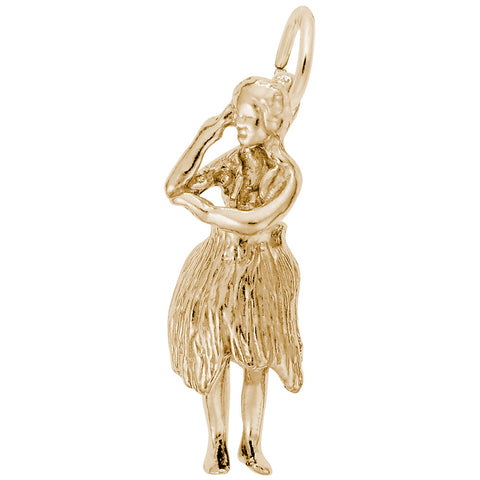 Hula Dancer Charm in Yellow Gold Plated