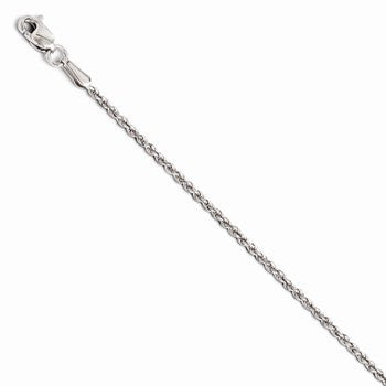 14K White Gold Diamond-Cut Rope Chain