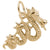 Serpent Charm in Yellow Gold Plated