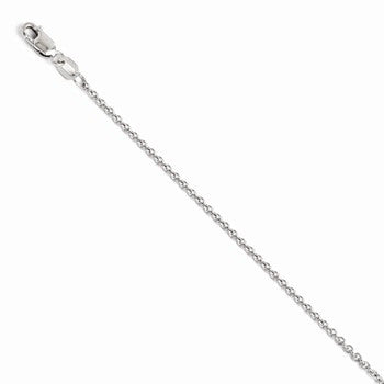 14K White Gold Round Cable Chain