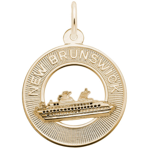 New Brunswick Cruise Ship Charm in Yellow Gold Plated