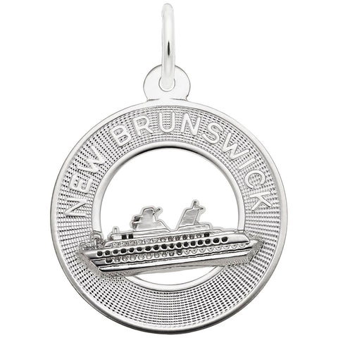 New Brunswick Cruise Ship Charm In 14K White Gold