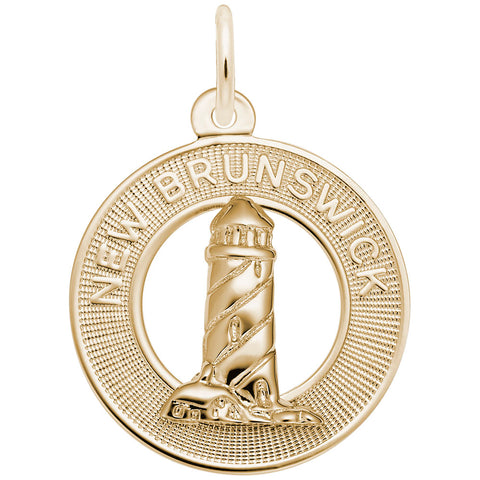 New Brunswick Lighthouse Charm in Yellow Gold Plated