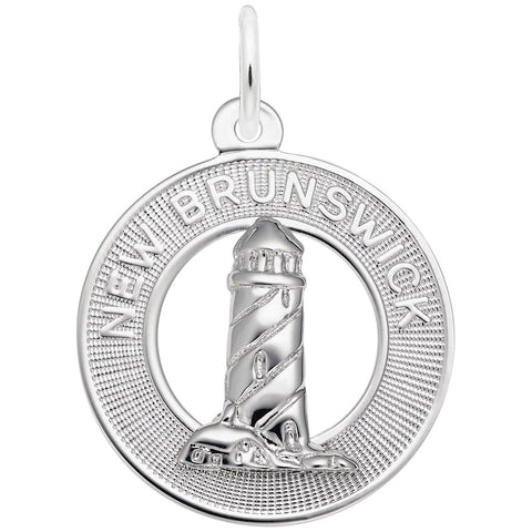 New Brunswick Lighthouse Charm In 14K White Gold