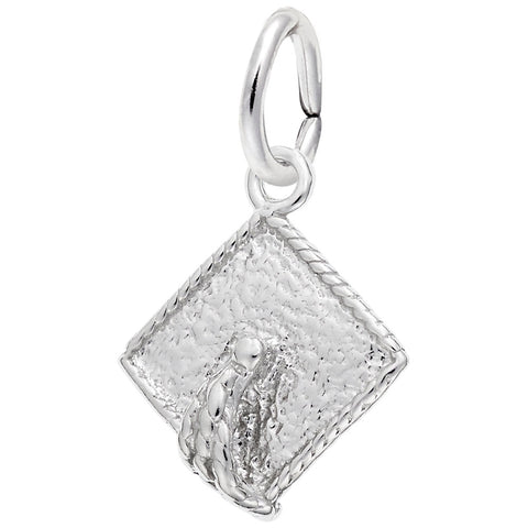 Graduation Hat Charm In Sterling Silver