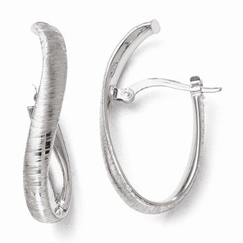 14k White Gold Textured Earrings